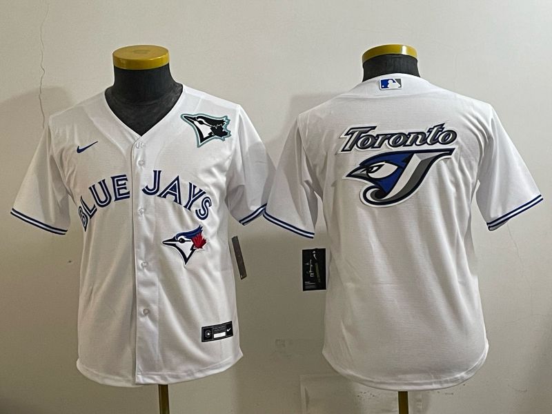 Youth 2025 Toronto Blue Jays Blank White Game Nike MLB Jersey style 07